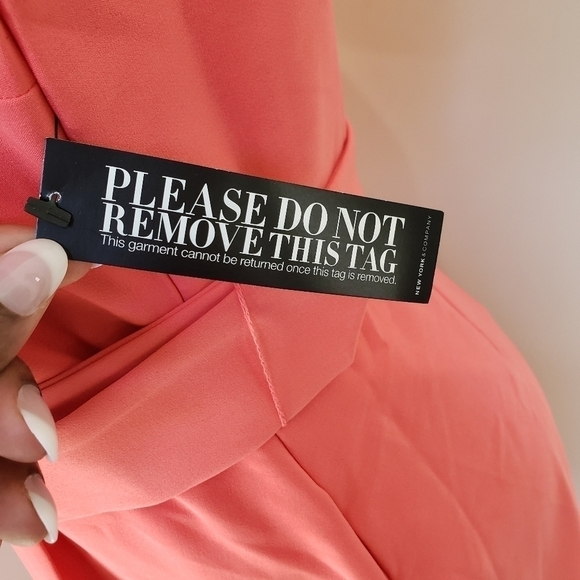 NEW YORK & CO. Peach Sleeveless Open Front Belted Dress - Picture 10 of 12